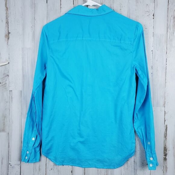 J.Crew Button Pullover Top Blue Size O XS - Picture 2 of 7